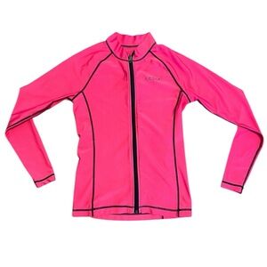 Tesla Women's Rash Guard Long Sleeve Full Zip Shirt Jacket Top Pink Surf Small